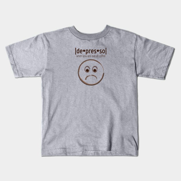 Depresso Kids T-Shirt by Shapetrix